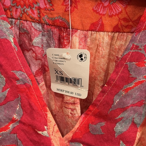 NWT free people paisley wrap crop Size:XS BUT WILL FIT SMALL pit to pit 18” - Picture 7 of 8